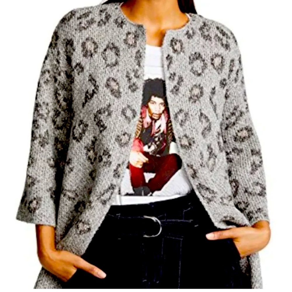 Cupcakes & Cashmere Leopard Cardigan Sweater